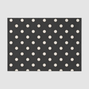 Big Polka Dots Antique White & Black Tissue Paper