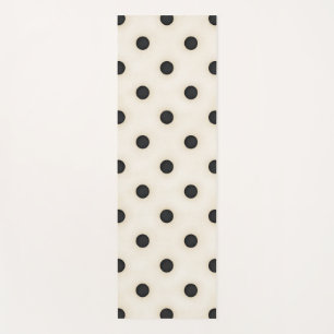 Big Polka Dots Black and Antique White Yoga Mat