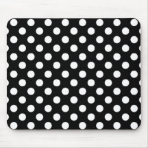 Big Polka Dots, Black And White Mouse Pad