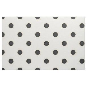 Big Polka Dots Black & Antique White Fabric