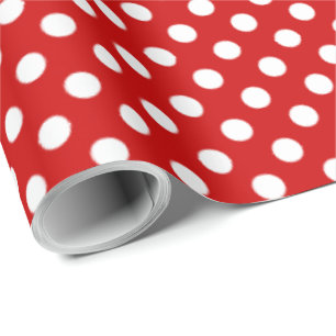 Big Polka Dotted Design Balloon Red Wrapping Paper
