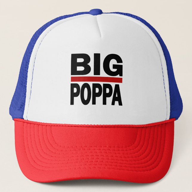 Big Poppa Hip Hop Dad Fathers Day Trucker Hat (Front)