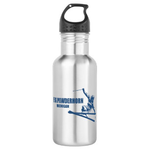 Big Powderhorn Mountain Michigan Skier 532 Ml Water Bottle