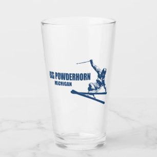 Big Powderhorn Mountain Michigan Skier Glass