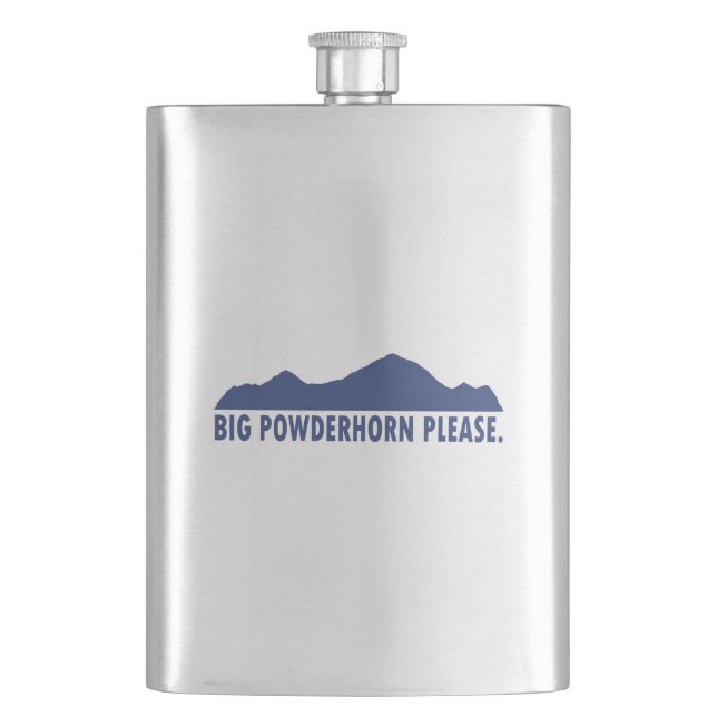 Big Powderhorn Please Hip Flask (Front)