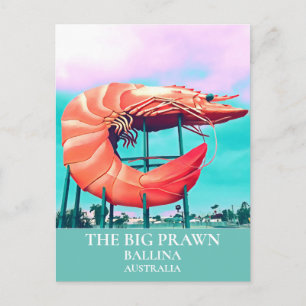 Big Prawn Travel Icon Australia Postcard