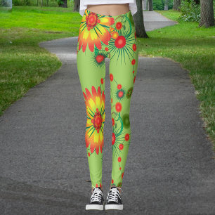 Big Pretty Flowers Bouquet Pattern Leggings