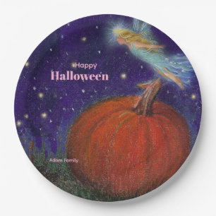 Big Pumpkin Fairy Custom Halloween Paper Plate