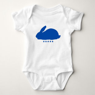 Big Rabbit Silloute in Blue  Baby Bodysuit