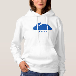 Big Rabbit Silloute in Blue Hoodie