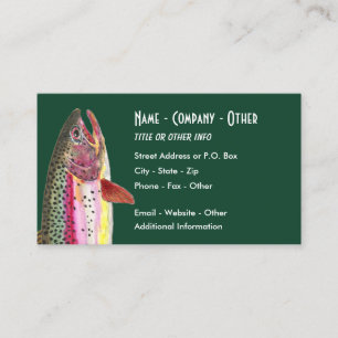 Big Rainbow Trout Fly Fisherman's Business Card
