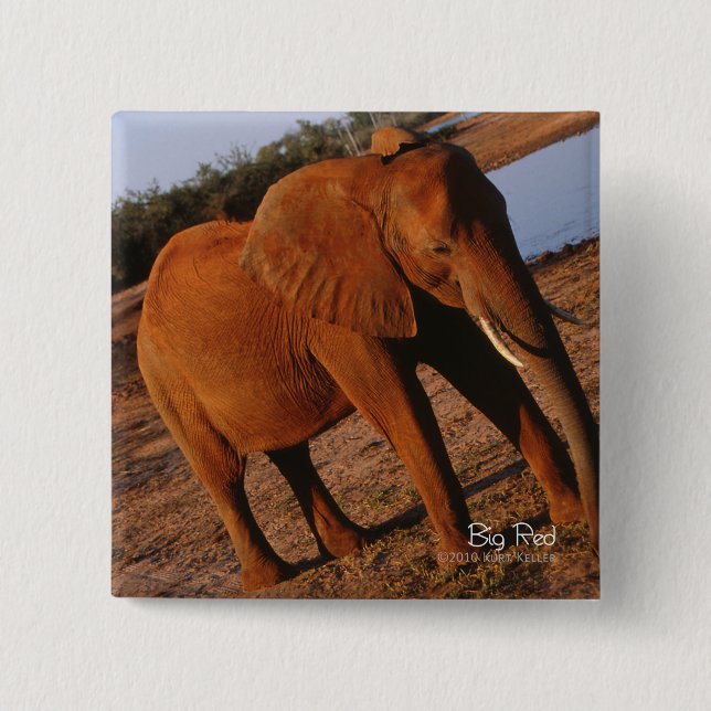 Big Red 15 Cm Square Badge (Front)