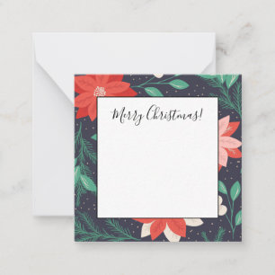 Big Red and White Christmas Poinsettias Card