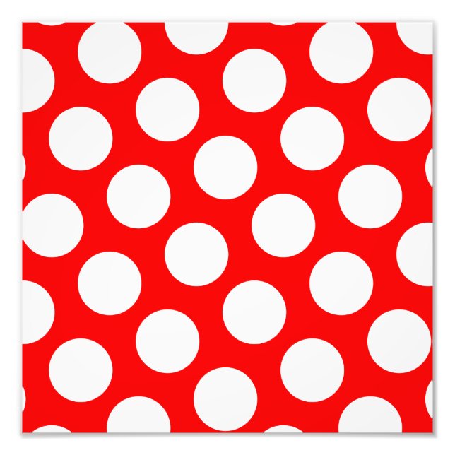 Big Red and White Polka Dots Photo Print (Front)