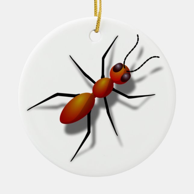 Big Red Ant Ceramic Tree Decoration (Front)
