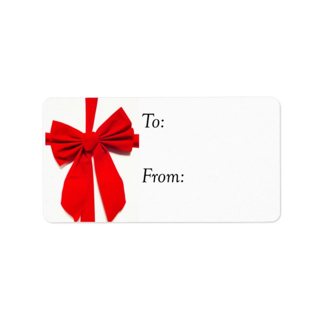 Big Red Bow Christmas Gift Tag (Front)