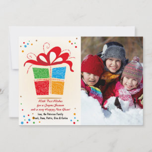 Big Red Bow Photo Holiday Card