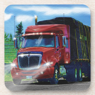 Big Red Cargo Truck for Truckers & Truck-Lovers Coaster