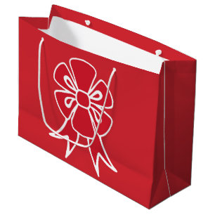 Big Red Christmas Bow Gift Bag