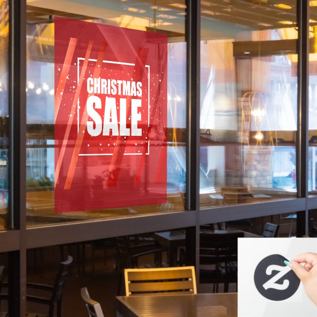Big Red CHRISTMAS SALE Window Cling (Restaurant Window)