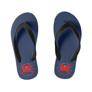 Big Red Crab Back to School Dorm Essentials Kids Kid's Jandals
