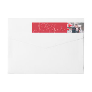 Big Red Dot Joyful Holiday Photo Wrap Around Label