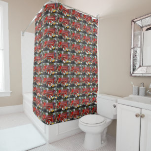 Big Red Fire Engine, Shower Curtain