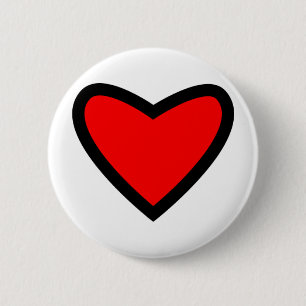 Big Red Heart 6 Cm Round Badge