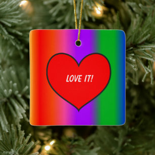 Big Red Heart Ceramic Ornament