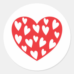 Big Red Heart Classic Round Sticker