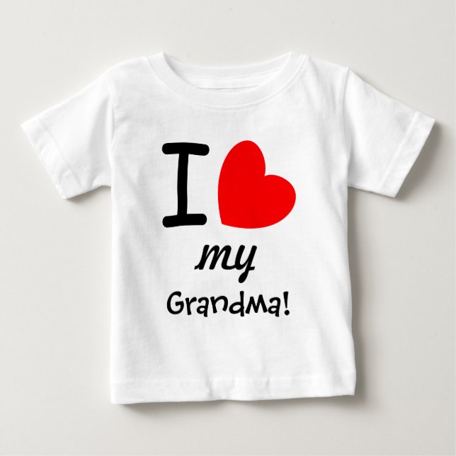 Big Red Heart I Love My Grandma V01 Baby T-Shirt (Front)
