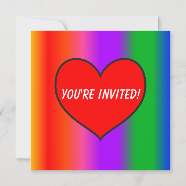 Big Red Heart  Invitation (Front)