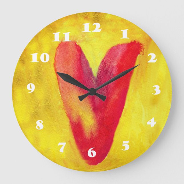 Big Red Heart Large Clock (Front)