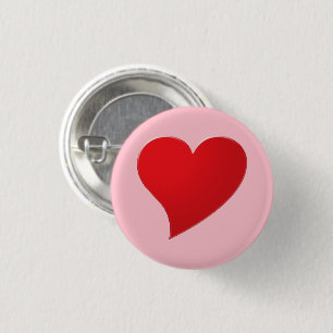 Big Red Heart, Love, pink 3 Cm Round Badge