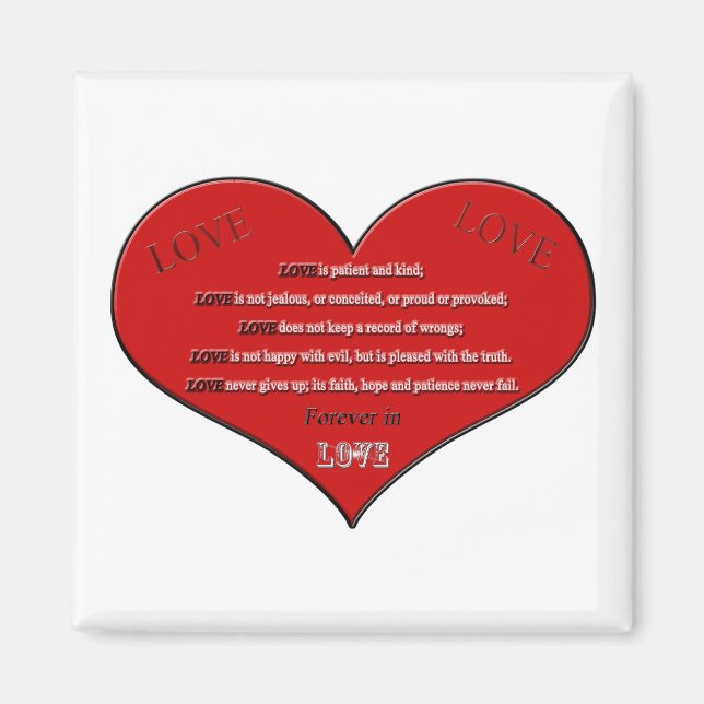 Big Red Heart Love Poem Magnet (Front)