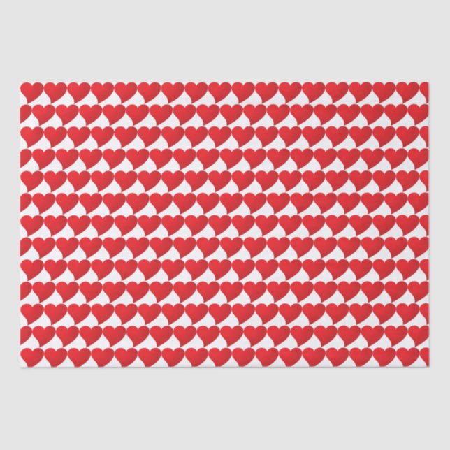 Big Red Heart, Love, white Valentine's day gift Tissue Paper (Front)