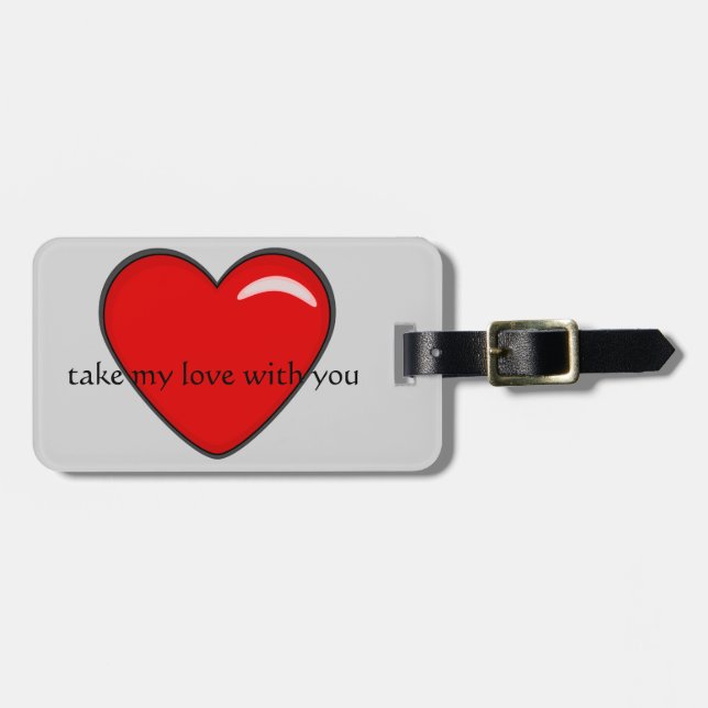 Big red heart luggage tag (Front Horizontal)