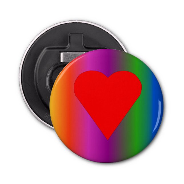 Big Red Heart Magnet Bottle Opener (Front)