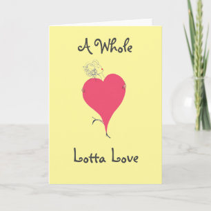 Big Red Heart Valentine Love Colorful Holiday Card
