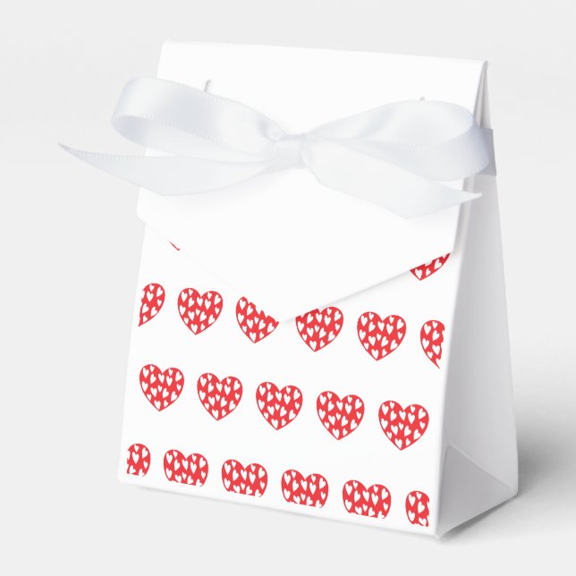 Big Red Heart With Little Hearts Favour Box (Front Side)