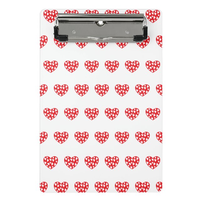 Big red heart with little hearts mini clipboard (Front)