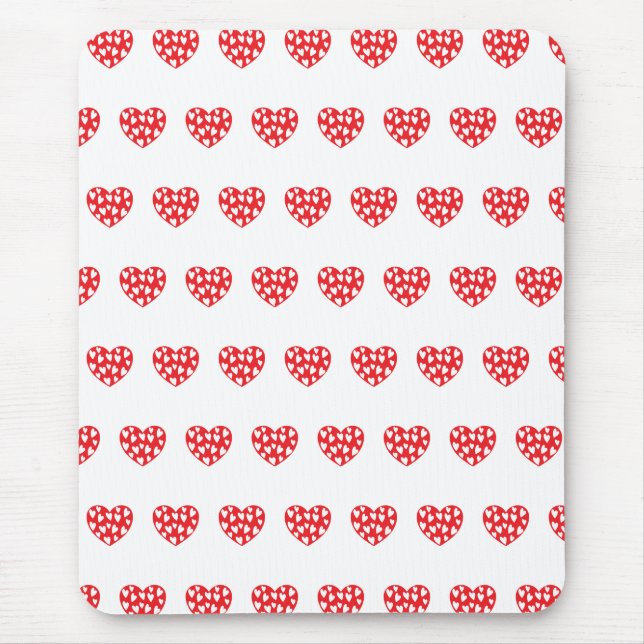 Big red heart with little hearts mouse pad (Front)