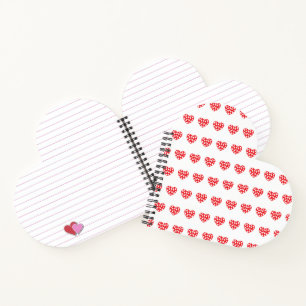 Big red heart with little hearts notebook
