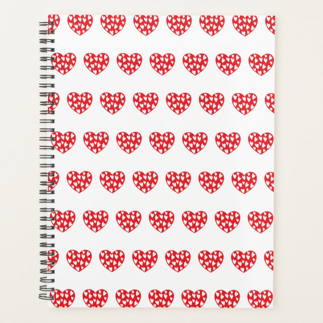 Big red heart with little hearts planner (Front)