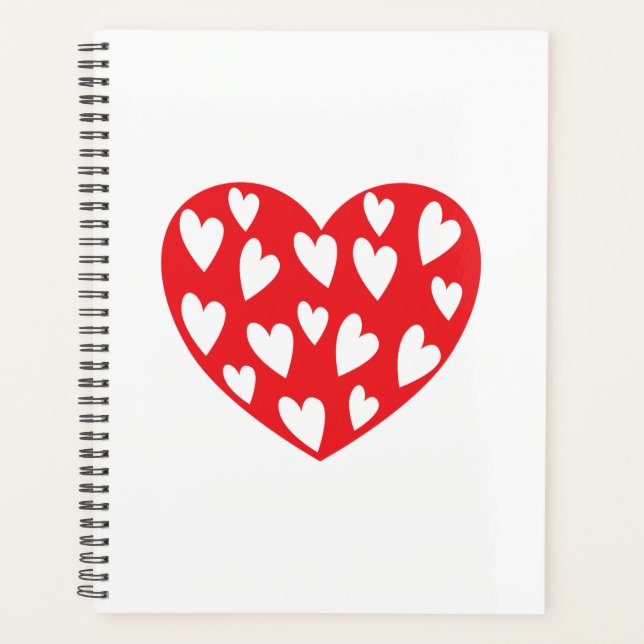 Big red heart with little hearts planner (Front)