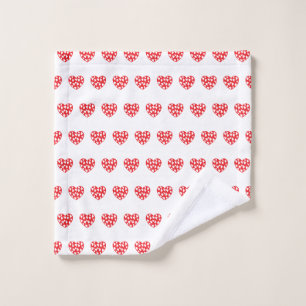 Big red heart with little hearts wash cloth