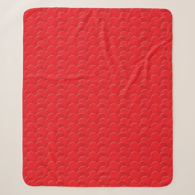 Big Red Hearts pattern Love Valentine's day Sherpa Blanket (Front)