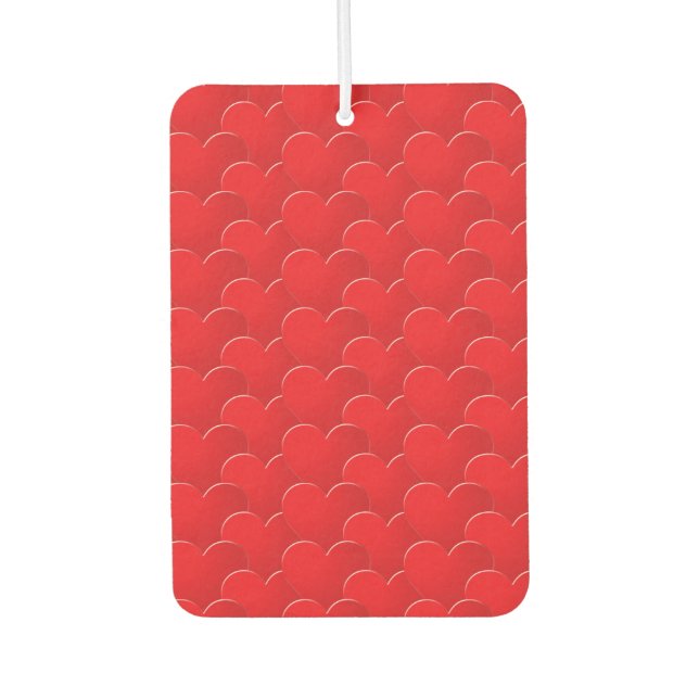 Big Red Hearts pattern Valentine's day car Air Freshener (Front)