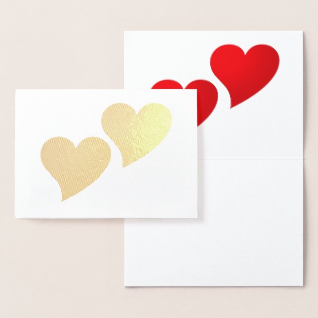 Big Red Hearts white Valentine's day Foil Card (Display)