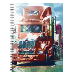 Big Red Heavy Truck for Truckers & Truck-Lovers Notebook